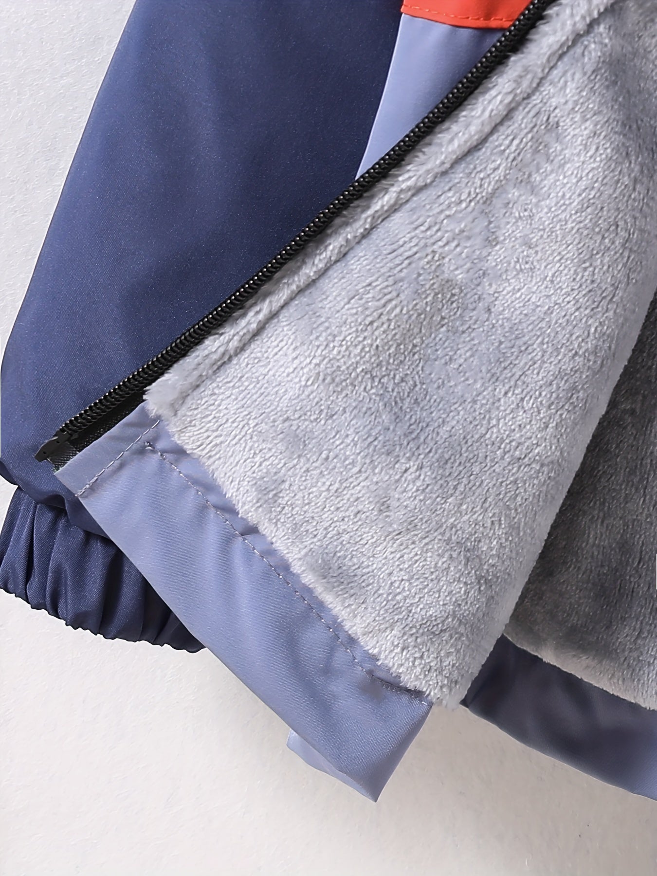 Boys' Casual Hooded Windbreaker Jacket, 100% Polyester, Long Sleeve Raglan Zip-Up Outdoor Coat with Alphabet Pattern, Non-Stretch Fabric, Regular Fit for Fall/Winter - Warm & Windproof