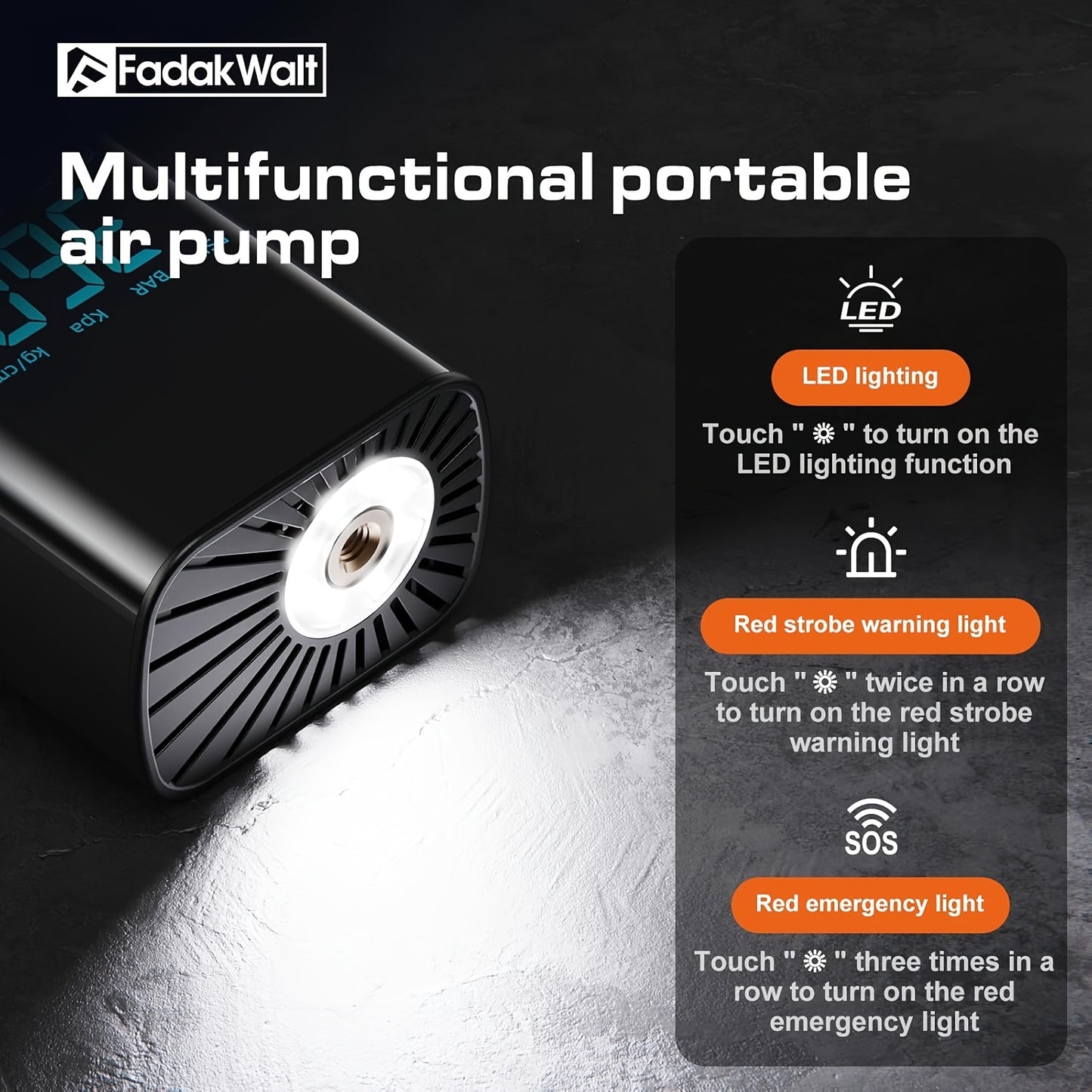 Recommendation: 150PSI High-Speed Inflator Pump with Intelligent Digital Display And Emergency Tire Repair Light. Suitable for Inflating Cars, Motorcycles, Bicycles, And Various Balls. Obsidian Black Version.