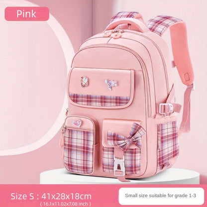 Bow Tie Lady Pink INS Backpacks for Girls Backpack School Bookbag for Teenage Cute Book Bag, Buy Backpack