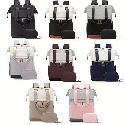 Stylish Women'S Convertible Laptop Backpack - Soft Shell Nylon, Multiple Compartments, Zipper Closure, Ideal for School, Travel & Leisure, Available in Gray, Pink, Blue, Red, Black, Backpack for School