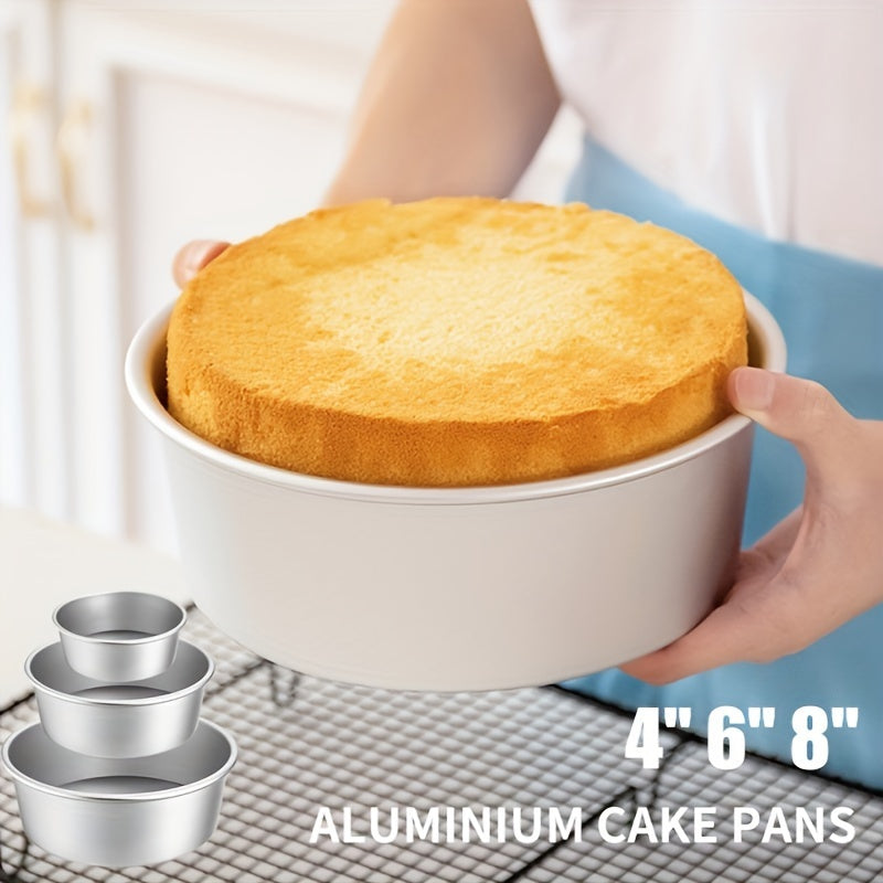 3pcs Cake Pan Set 10.16/15.24/20.32cm Aluminium Cake Mold With Removable Bottom Round Cake Baking Pans Kitchen Tools