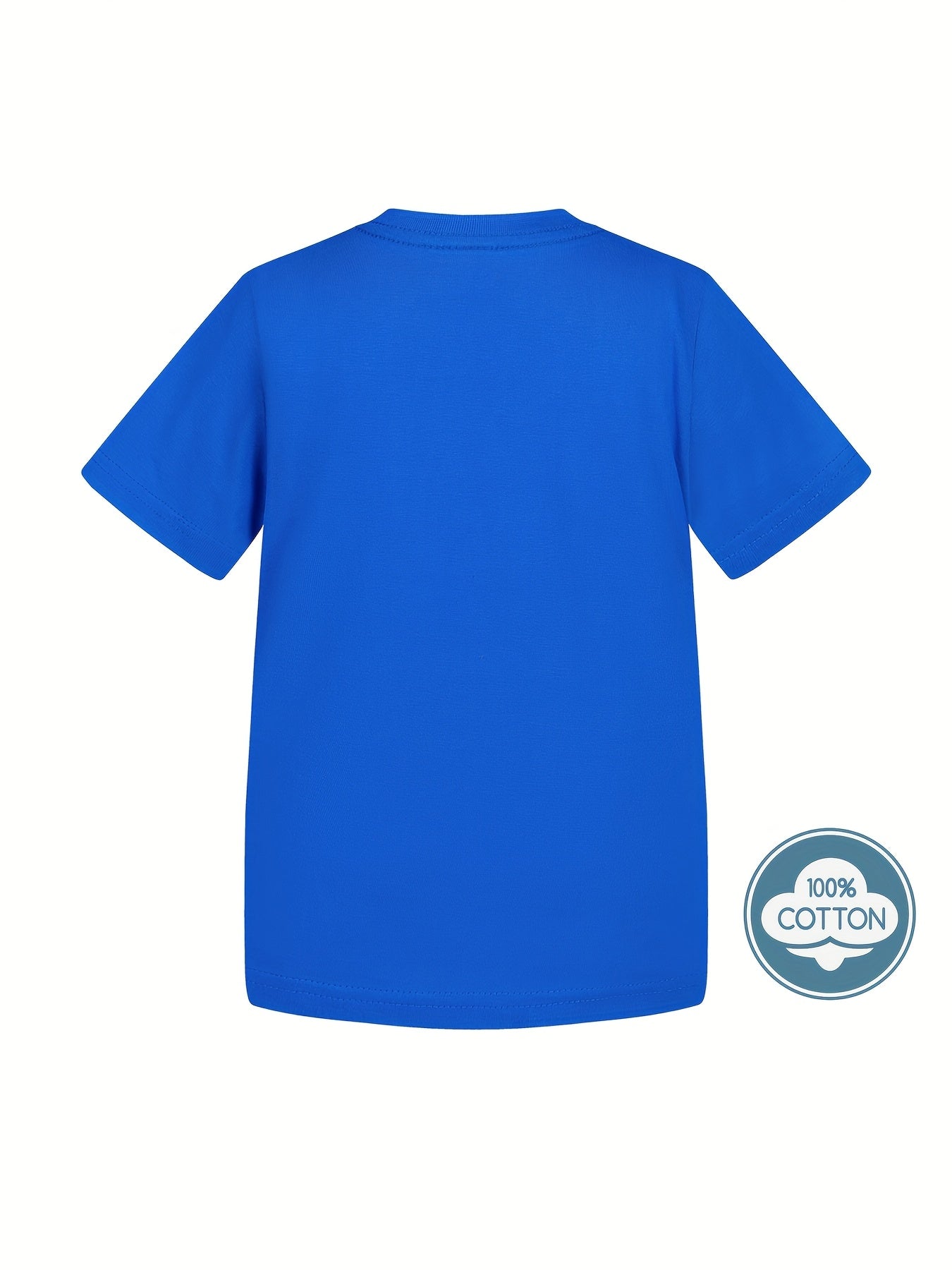 T-shirt infantil de cor sólida, blusa casual de manga curta, t-shirt infantil para o verão.