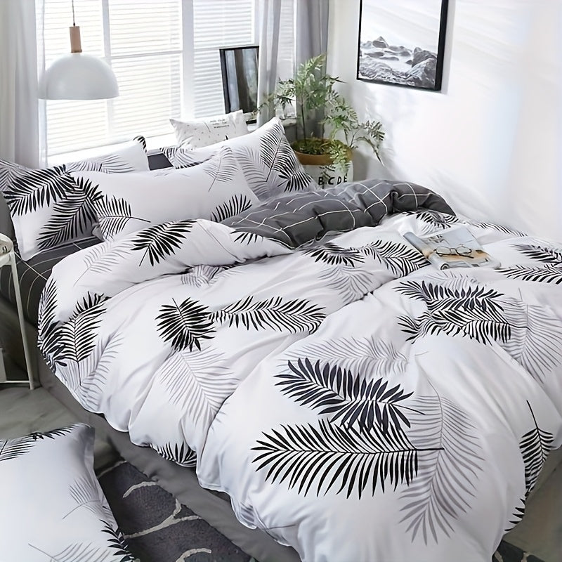 Four Seasons Four-Piece Set of Active Print Fabric, 1pc Quilt Cover Without Quilt Core, 1pc Bed Sheet, 2pcs Pillowcase Without Pillow Core, Comfortable, Soft, Breathable, Active Print Fabric, Suitable for Dormitory, Living Ro