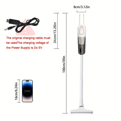 Cordless Handheld Vacuum Cleaner with Dual 2000mAh Batteries, USB Charging & Strong Suction - Lightweight ABS Design, Multi-Functional Attachments for Indoor/Outdoor Use, Cordless Vacuum Cleaner, Quick Cleanup, Ergonomic Grip