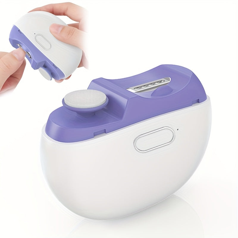 Cortador e polidor de unhas elétrico recarregável SWOSON com luz LED - Alimentado por USB, bateria de polímero de lítio, carregamento rápido 36V/5A, 3 em 1: aparador, polidor e lixador de unhas - Resultados de qualidade profissional para uso doméstico.