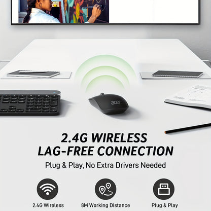 ACER Computer Mouse Wireless, 2.4G Slim USB Wireless Mice with USB Receiver, Laptop Mouse with 4 Buttons, Portable for Laptop, Desktop, PC, Wireless Mouse for Laptop, Ergonomic Mouse, Computer Mouse Wireless USB, Wireless Mou