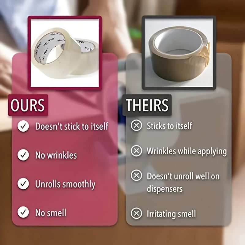 3 Rolls 90-Yard Strong Clear Plastic Packaging Tape - Waterproof, Airtight Seal for Boxes, Office, Home & School Use, No-Split Adhesion, Strong Bond for Secure Shipping and Storage, Box Sealing Tape, Office Supplies, Transpar