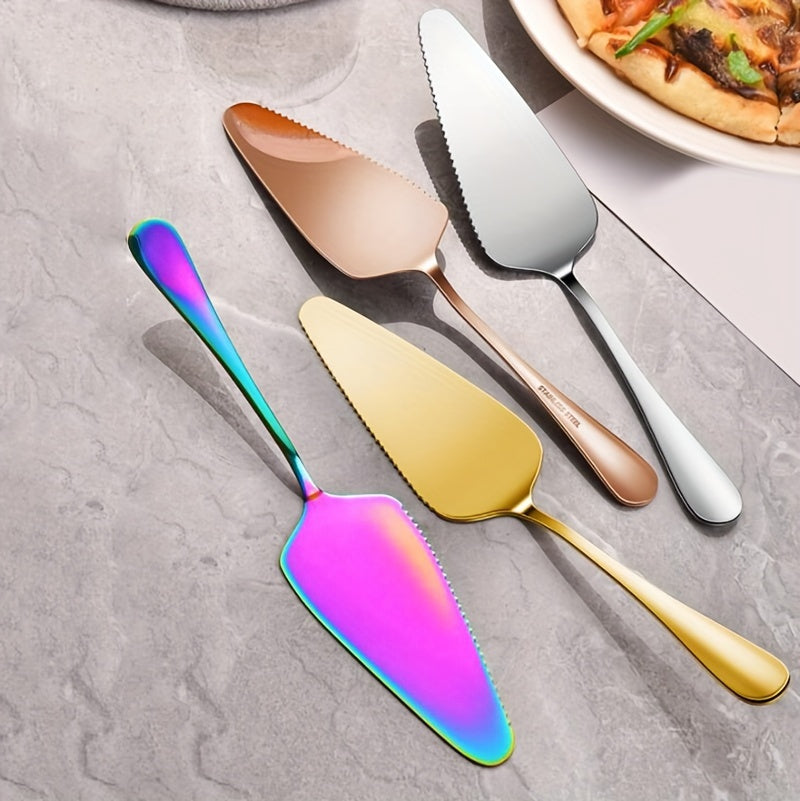 1pc Stainless Steel Cake Shovel, Cake Cream Serrated Edge Baking Tool, Kitchen Gadgets