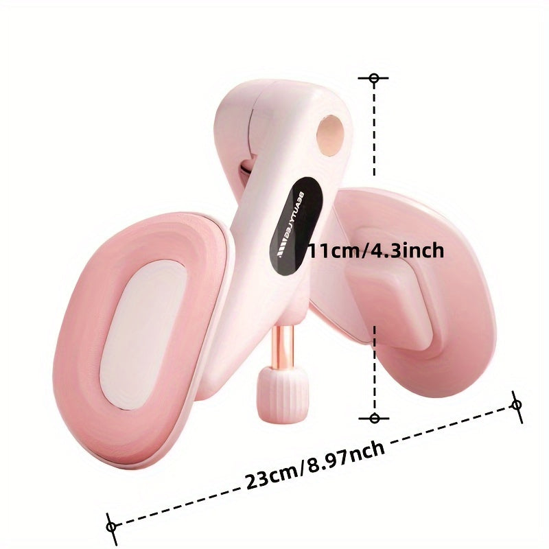 Pelvic Floor & Leg Trainer - Home Fitness Equipment for Slimming, Recovery & Muscle Toning - Countless Workouts, Durable ABS Material, White/Pink