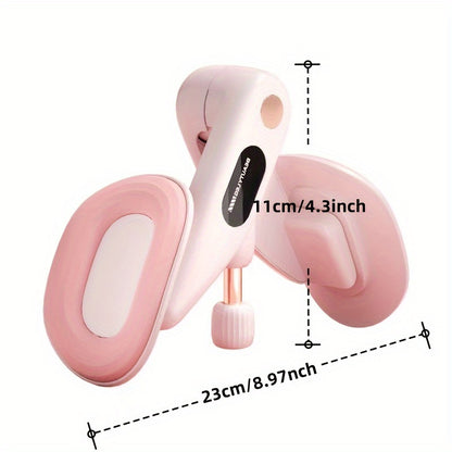 Pelvic Floor & Leg Trainer - Home Fitness Equipment for Slimming, Recovery & Muscle Toning - Countless Workouts, Durable ABS Material, White/Pink