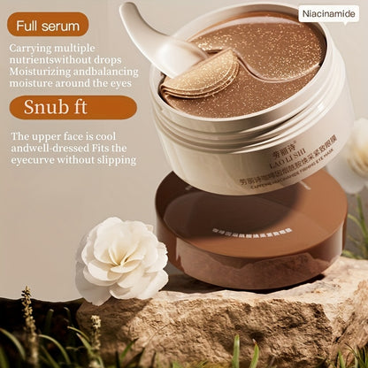 60pcs Caffeine & Peptide Eye Masks - Hyaluronic Acid & Niacinamide Infused, Firming & Radiant, Moisturizing for All Complexions, Alcohol-Free Gel Eye Patches