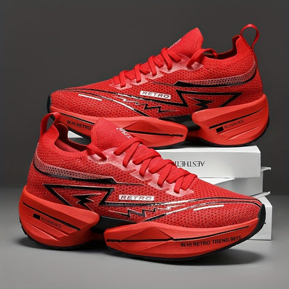 Ténis Slip-On para Homem - Calçado de Corrida Respirável com Estampado Geométrico e de Letras para Ginásio e Uso Casual