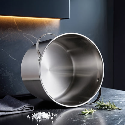 PureCook IH Stainless Steel High Pot 6/15L with Double Handle and Tempered Glass Lid - Suitable for Stew, Soup & Induction Cooking - Durable Food Grade, Even Heating, Thick Material, Non-Toxic, Cool Touch Handle, Perfect Kitc