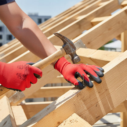 Work Gloves Latex Gardening, Set of 24pcs, Size M, Coated with Latex for Better Grip And Abrasion Resistance, Elastic And Breathable, Made of Polyester Fabric, Fitting to The Hand, Providing Precision of Movements And Work Co