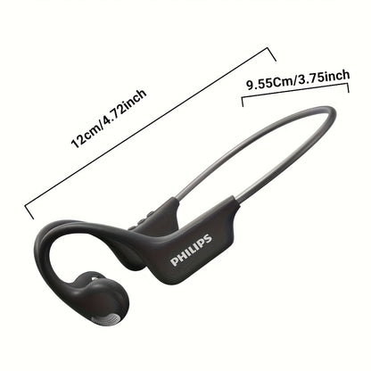 For Philips BT5.3 Wireless Headphones - Sporty Open-Back Design with Built-in Microphones, Neck Strap, Stereo Sound, USB-C Charging, Lightweight & Durable for Running, Gym, Workouts - Model TAA1708, Workout Headphones, Gym Ea