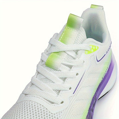 Men's Trendy Woven Knit Breathable Running Shoes, Comfy Non Slip Lace Up Soft Sole Sneakers for Men's Outdoor Activities