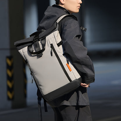 Men's Large Capacity Expandable Laptop Backpack - Heavy-Duty 39.62 cm Computer Bag with 15-Inch Compartment, Padded Shoulder Straps & High Quality Design for, College,, Travel - Durable Black/Grey Commuter Backpack for s, Bac