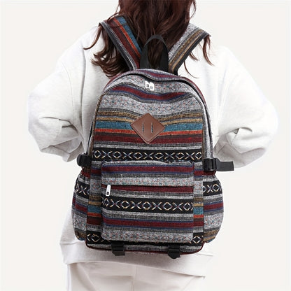 2025 Vintage Style Backpack with Adjustable Straps, Multiple Compartments in Brown, Red, Blue and Gray, Large Capacity Travel Backpack and Daypack, Travel Backpack