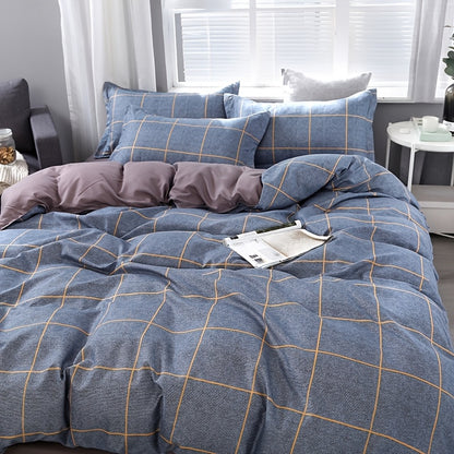 4pcs New Comfortable Breathable Bedding Set: 2 Pillowcases, 1 Duvet Cover, and 1 Fitted Sheet - Under Mount Fuji