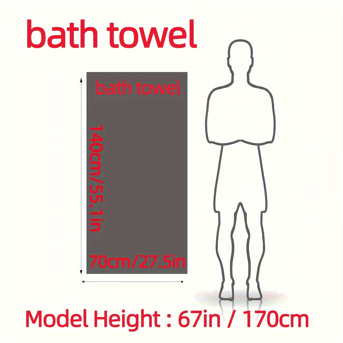 Self Bamboo Fiber Bath Towel 3pcs / 3pcs Bamboo Embroidered Bath Towel Set, Absorbent & Quick-drying Showering Towel, Super Soft & Light Beige-friendly Bathing Towel, for Home Bathroom, Ideal Bathroom Supplies 70*140cm/27.5*5