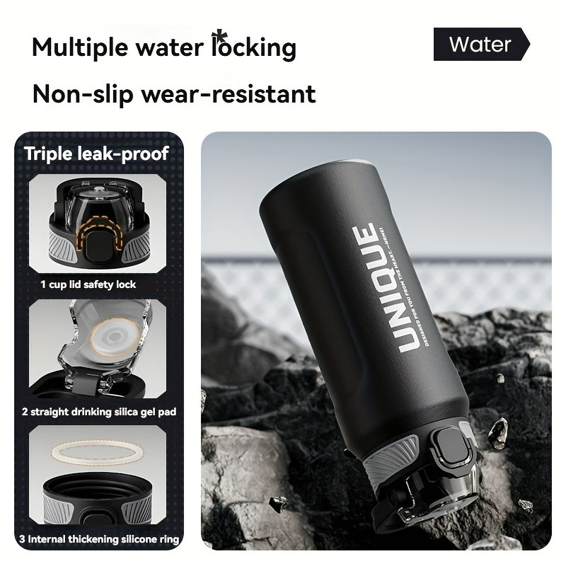 32oz Stainless Steel Pop-Up Water Bottle nRMEi - 316 Stainless steel, BPA-Free, 4-season hot/cold water retention, large capacity for outdoor activities, travel, daily use, insulated water bottle, Sleek M