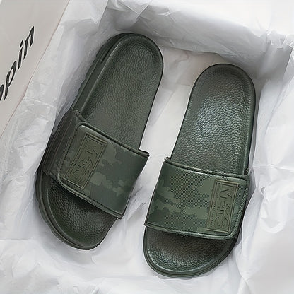 Sandálias leves de EVA para homem com estampado de letras - Calçado casual para praia e streetwear, conforto para todas as estações, ideal para atividades ao ar livre e uso diário, calçado desportivo | Textura elegante