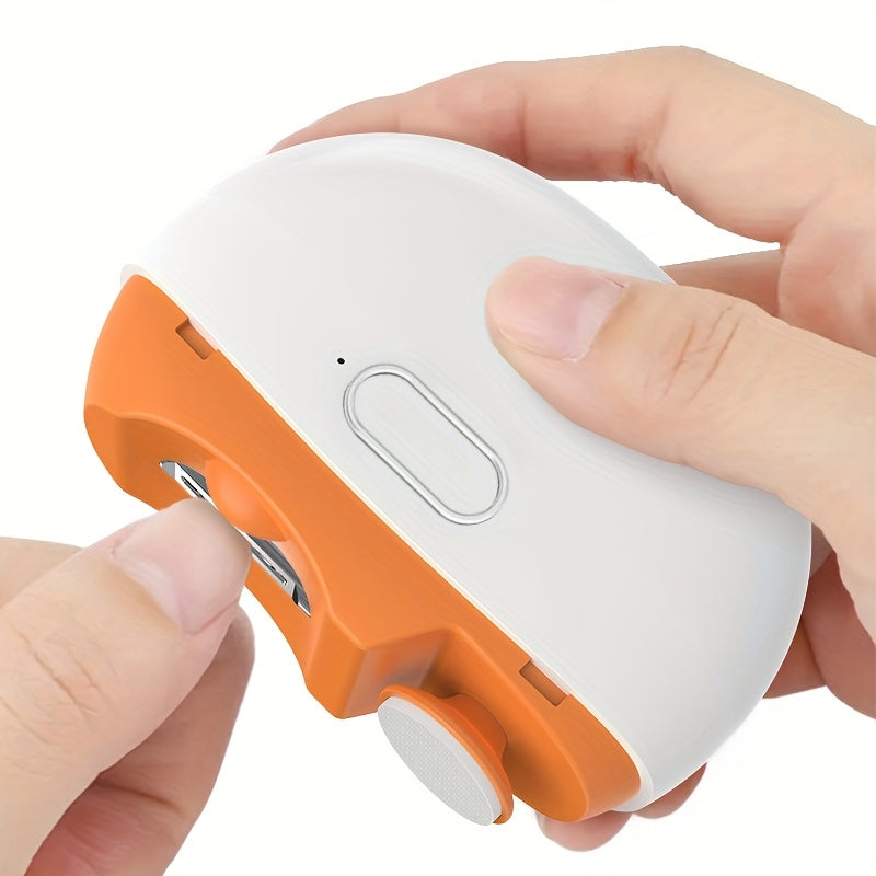 Cortador e polidor de unhas elétrico recarregável SWOSON com luz LED - Alimentado por USB, bateria de polímero de lítio, carregamento rápido 36V/5A, 3 em 1: aparador, polidor e lixador de unhas - Resultados de qualidade profissional para uso doméstico.