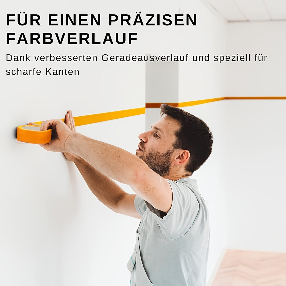 20pcs Orange Painter's Tape, 30mm x 50m - Removable Adhesive for Walls, Automotive, and Home Decor, No Solution Needed, Strong Bond to Concrete Surfaces, Wall Sticker | Consistent Width | Strong Adhesive