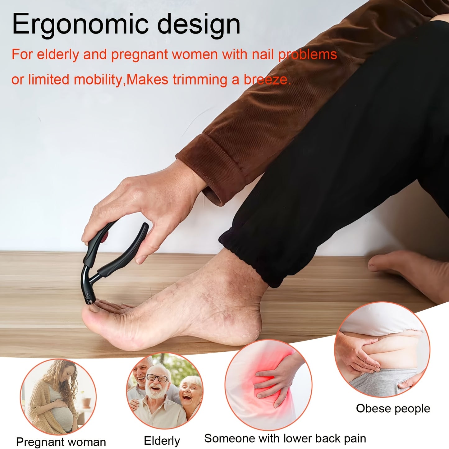 Corta-unhas profissional para unhas encravadas e unhas grossas de idosos - Corta-unhas resistente para podologistas, com cabo de fácil manuseamento, em aço inoxidável e lâminas curvas e afiadas.