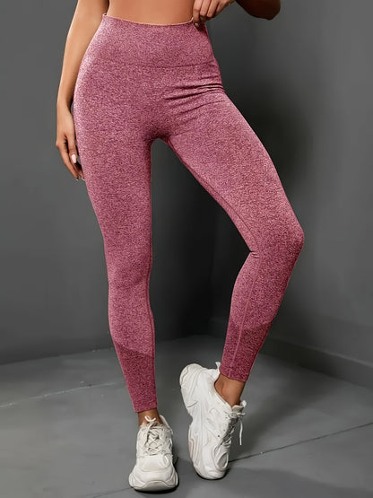 1pc Women'S High-Waist Seamless Leggings - 65% Polyamide, 25%, 10%, Quick-Dry Yoga Pants with Geometric Pattern, High-Elasticity Fabric, Waist-Cinching Design for Squat-Proof Workouts, All-Season Fitness & Casual Wear, Workou