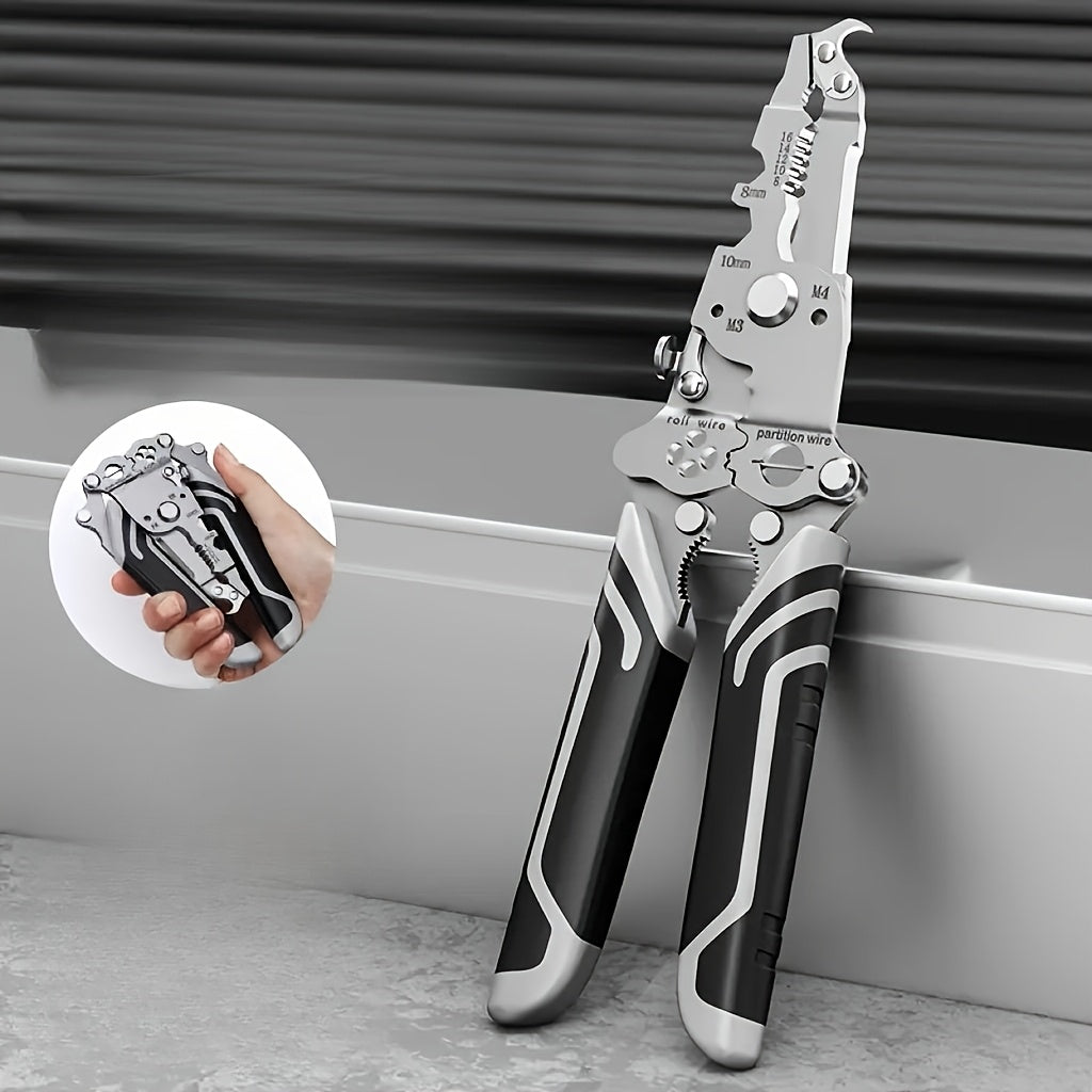 1pc 18-in-1 Heavy-Duty Multifunctional Tool - All-in-One Pocket, Screwdriver, Wrench, Pliers & Hammer-like Grip with -Slip Handle, Portable Foldable Design for DIY, Construction, Home Repair, Electricians (No Assembly Require