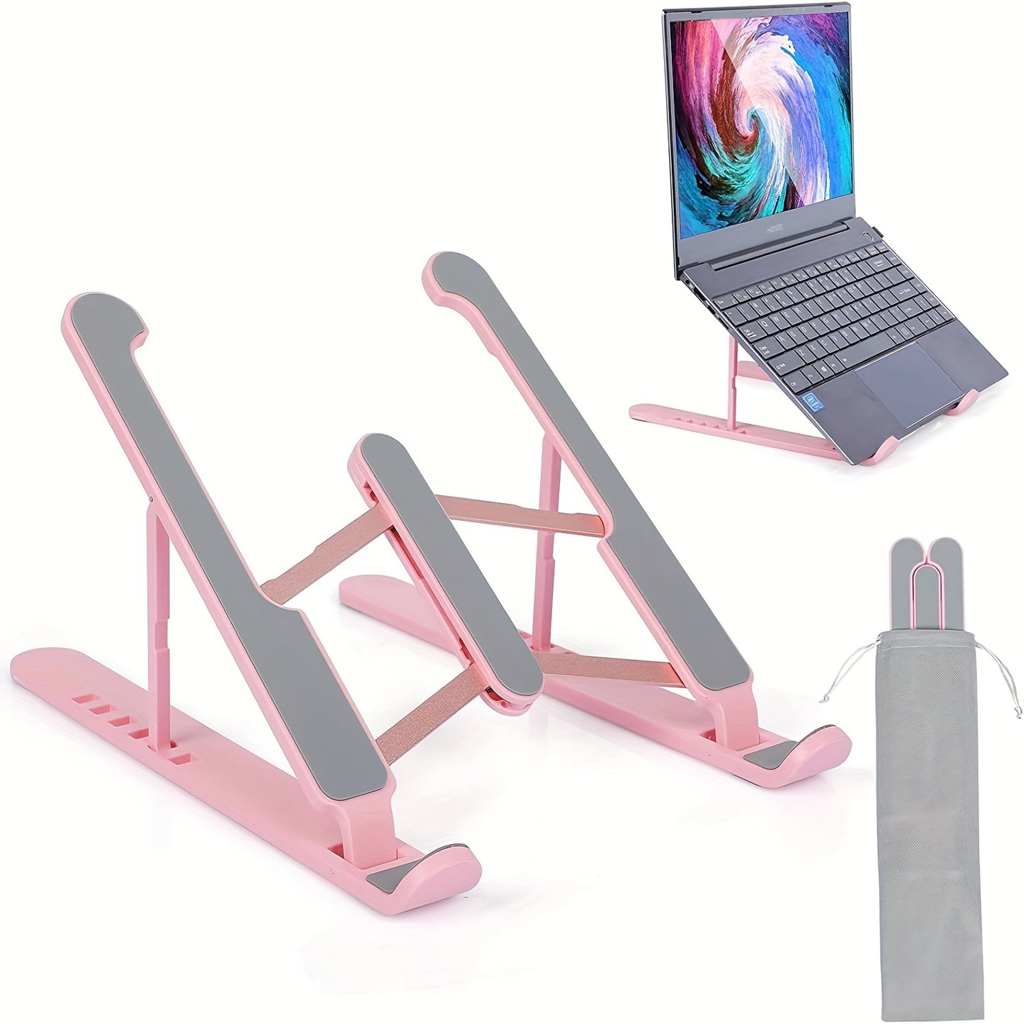 2023 New Upgraded Laptop Stand 12"-15.6"Universal Lightweight Plastic Alloy Folding Angle Adjustable Heat Pipe 24.2*4.5cm Aluminum 12-16"CN; GUA N/A Convenient And Portable