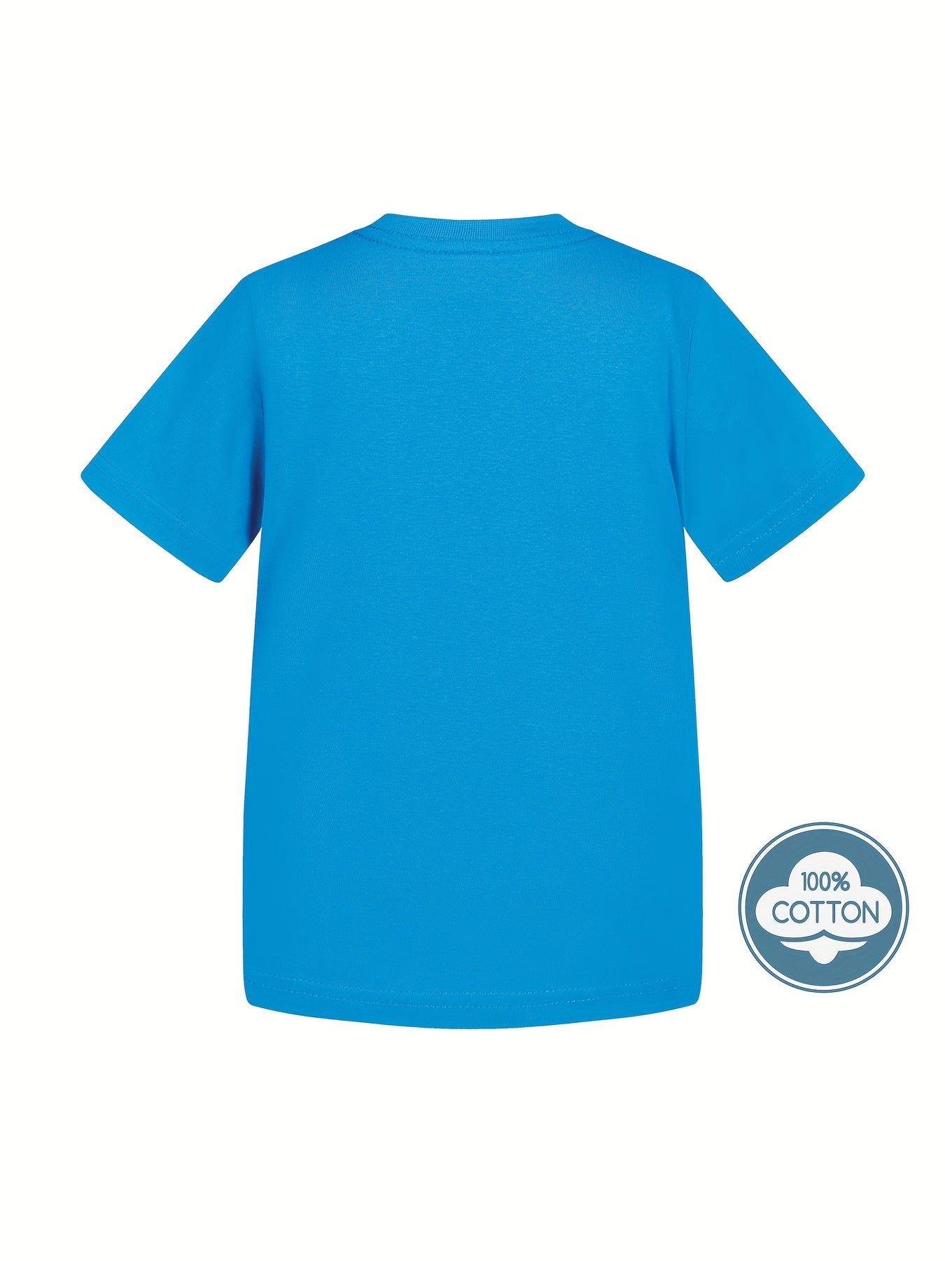 T-shirt infantil de cor sólida, blusa casual de manga curta, t-shirt infantil para o verão.