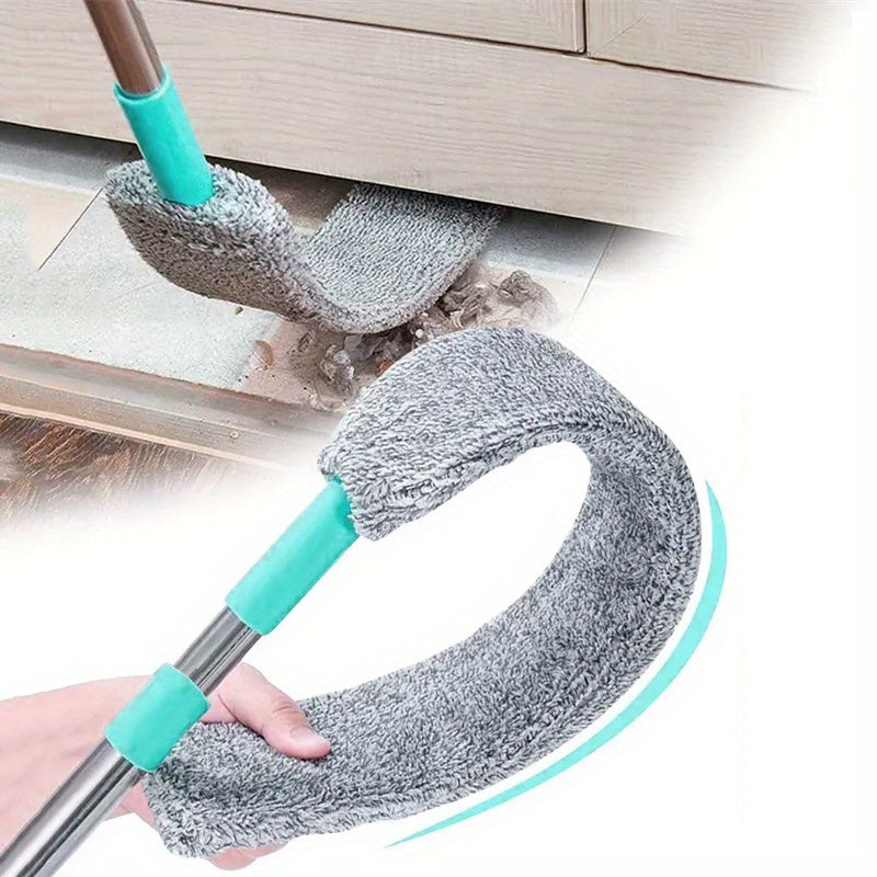 Extendable Microfiber Dust Brush Set with Long Handle Washable Reusable Multi Purpose Dry Wet Cleaning Brush for Sofa Bed Furniture Crevices