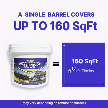 2kg RV Transparent Waterproof Sealant - Covers Up to 160 SqFt @ 1/12" Tickness, Ideal for RV Roof, Windows, Gutters &amp; More, Durable &amp; Flexible Sealant for Home Improvement, Roof Sealant, Versatile Sealant, High Quality Sealan