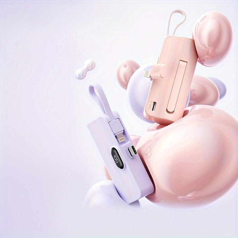 BYGP 5000mAh Mini Portable Charger, USB Type-C, Universal Emergency Power Bank for iPhone 14/13/12 Pro Max, iPad Pro, Samsung Android, Compact Travel Phone Charging Backup Battery Pack, Rechargeable ≤36V