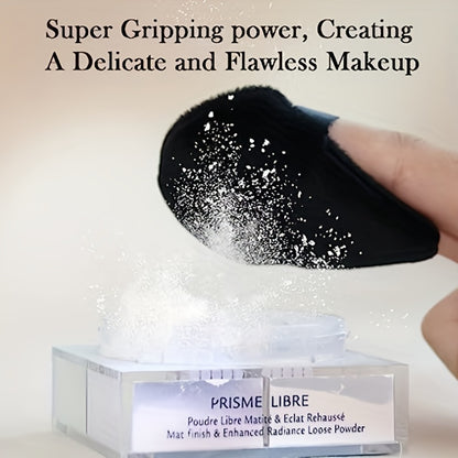 5pcs Soft Triangle Powder Puffs for Loose Powder, Mineral Powder, Body Powder, Velour Cosmetic Foundation Sponges - Nude and Black - Beauty Makeup Tools