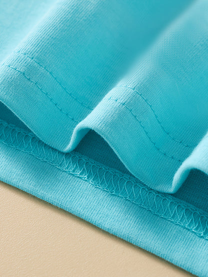 Boys' Cotton Short Sleeve T-Shirt with Cartoon Excavator Print, Breathable Summer Trend