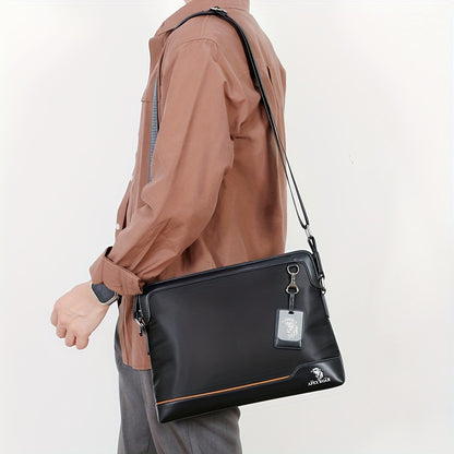 Men's Large Laptop & Wallet-like Tote - Soft Slim Texture, Adjustable Strap, Fits 38.1cm Devices - Ideal for Travel, Gym & Daily Use - Black & Blue Color Options