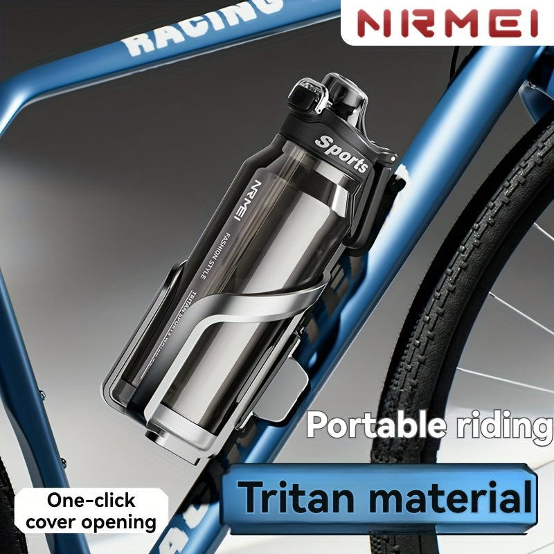 Garrafa de água desportiva NRMEi com palhinha, tampa flip-top e pega portátil - Design durável, resistente a impactos e antiderrapante para ginásio, atividades ao ar livre e hidratação. Acabamento brilhante e elegante. Material livre de BPA.