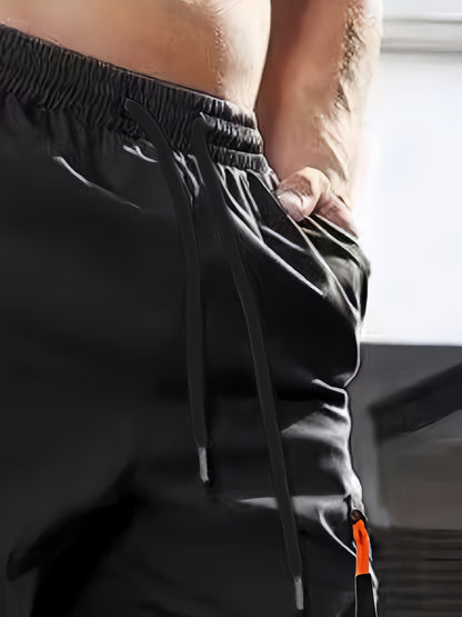 Men's Heavy-Duty Work Pants - Loose-Fit Cargo Trousers with Multiple Utility Pockets, Elastic Waistband, Non-Stretch Fabric for Construction, Outdoor, Everyday Casual - Black Pants (Machine Washable), Outdoor Activities, Func