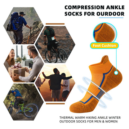 6 Pairs Unisex Trainer Socks, Short Padded Running Socks, Breathable Cotton Sports Socks