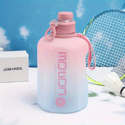 1pc, Water Bottle, Sports Water Bottle With Handle, Plastic Water Bottle, Gradient Color Large Capacity Water Bottle, Frosted Fashion Water Bottle, Outdoor Sports Bottles, 2200ml/77.93oz