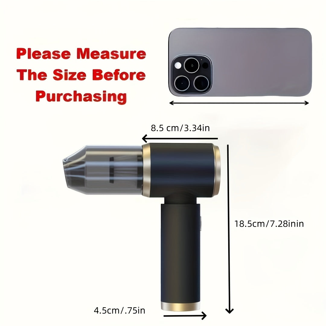 Wireless Handheld Vacuum Cleaner with Blower Function, Powerful Suction, and Compact Design - Ideal for Home, Office, Pet Hair Cleaning - USB Rechargeable, Multi-Functional, Portable, Vacuum Cleaner