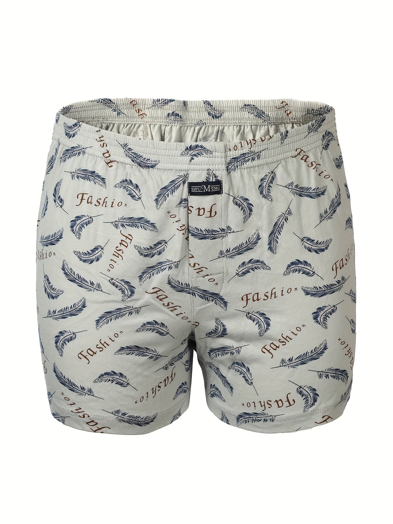 Calça de homem em algodão puro com estampado de flechas, larga, ideal para pijamas, de cintura subida e com gancho profundo.