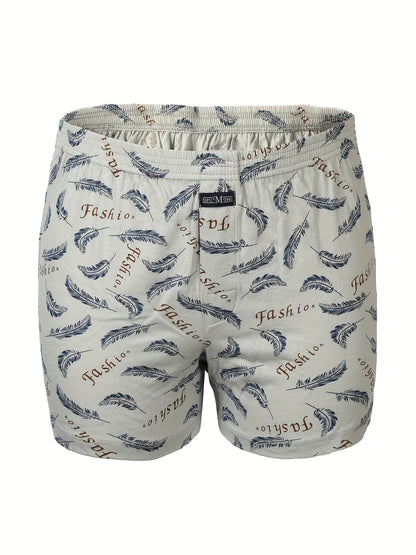 Calça de homem em algodão puro com estampado de flechas, larga, ideal para pijamas, de cintura subida e com gancho profundo.