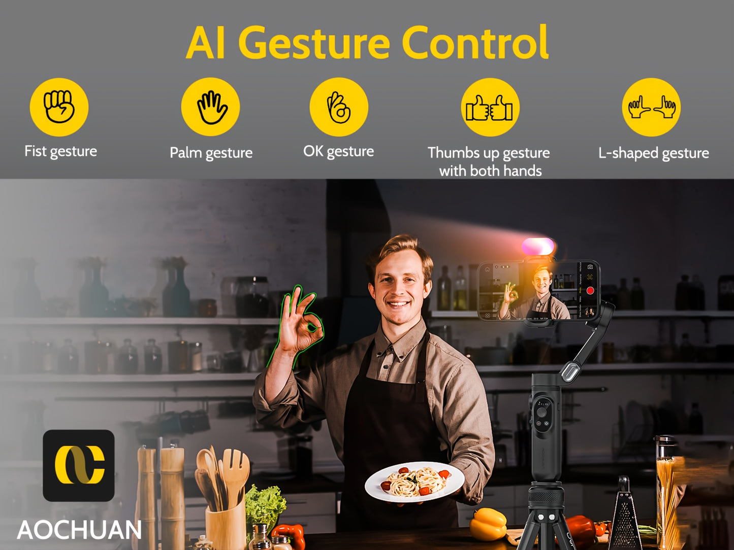 Smart X Complete Combo1 Three-Axis Stabilizer Compatible with Android&Phone 12 13 14 15 16 Pro Max Comes with Portable Carrying Bag Retractable Tripod RGB Fill Light AI Tracking 360 Degree Rotation Multi-Angle Shooting Gestur