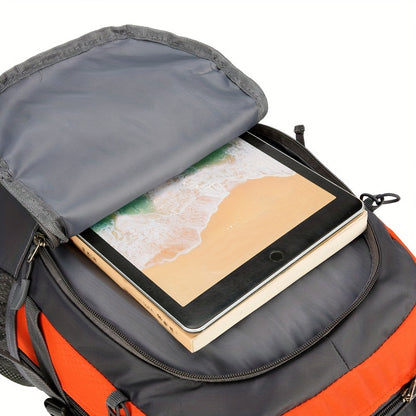 Multi functional outdoor moutaineering bag, lightweight travel hiking luggage storage backpack, can fix hiking poles, Mountain Climbing, Travel Luggage, Practical Storage, Versatile Pack, Durable Fabric, Backpack Accessory, L