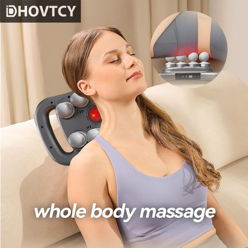 Dhovtcy 8-Head Massage Gun with LED Screen - Rechargeable Handheld Massager for Shoulders, Back, Legs, Arms - USB Charging, Battery, Ergonomic Design for Men & Women, Portable for Home & Travel Use, Massage Gun for Back, Slee