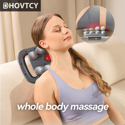 Dhovtcy 8-Head Massage Gun with LED Screen - Rechargeable Handheld Massager for Shoulders, Back, Legs, Arms - USB Charging, Battery, Ergonomic Design for Men & Women, Portable for Home & Travel Use, Massage Gun for Back, Slee